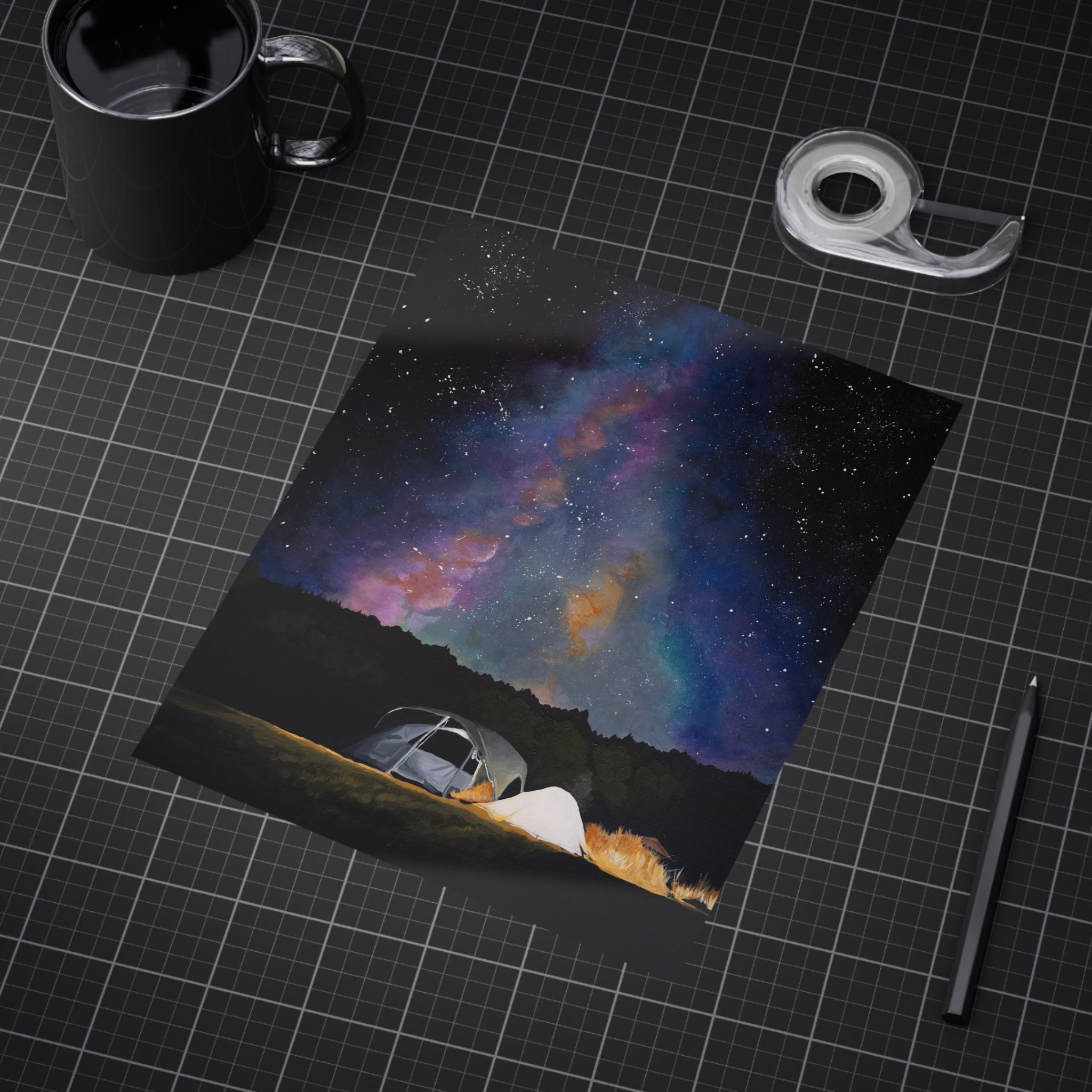 Camping Night Sky Unframed Print — Milky Way Tent Wall Art