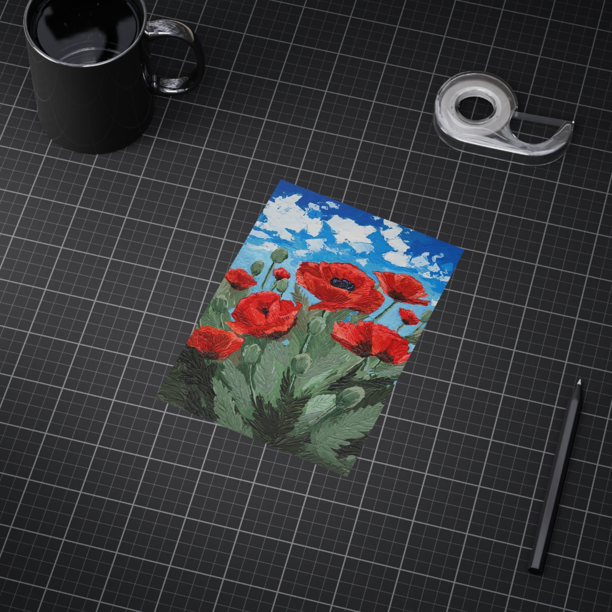 Poppy Field Art Print 5x7 and 8x10" — Vibrant Red Poppies Unframed Wall Art