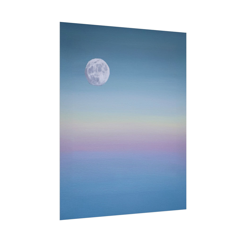 Moonlit Gradient Poster — Serene Pastel Sky Wall Art (Rolled Poster)