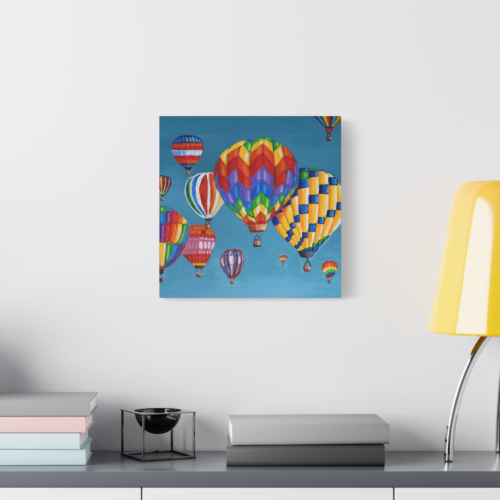 Hot Air Balloons Matte Canvas Print — Colorful Sky Wall Art, Stretched 1.25"