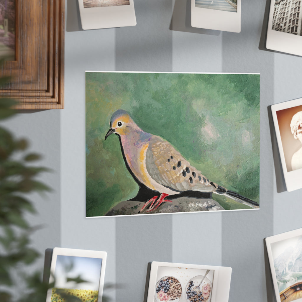 Mourning Dove Art Print 5x7" — Colorful Bird Wall Decor (Unframed)