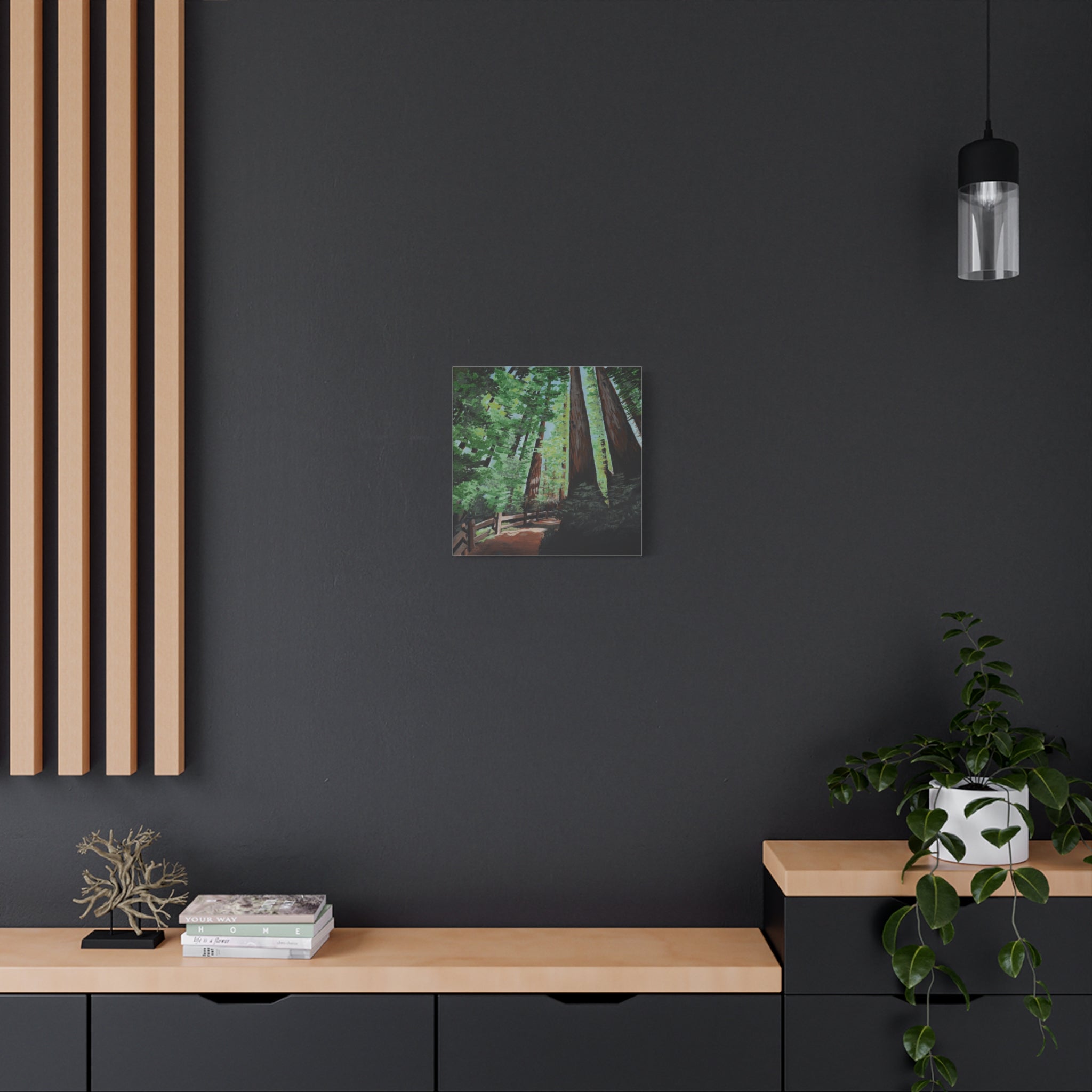 Redwood Forest Painting Canvas Print — Stretched Matte Wall Art