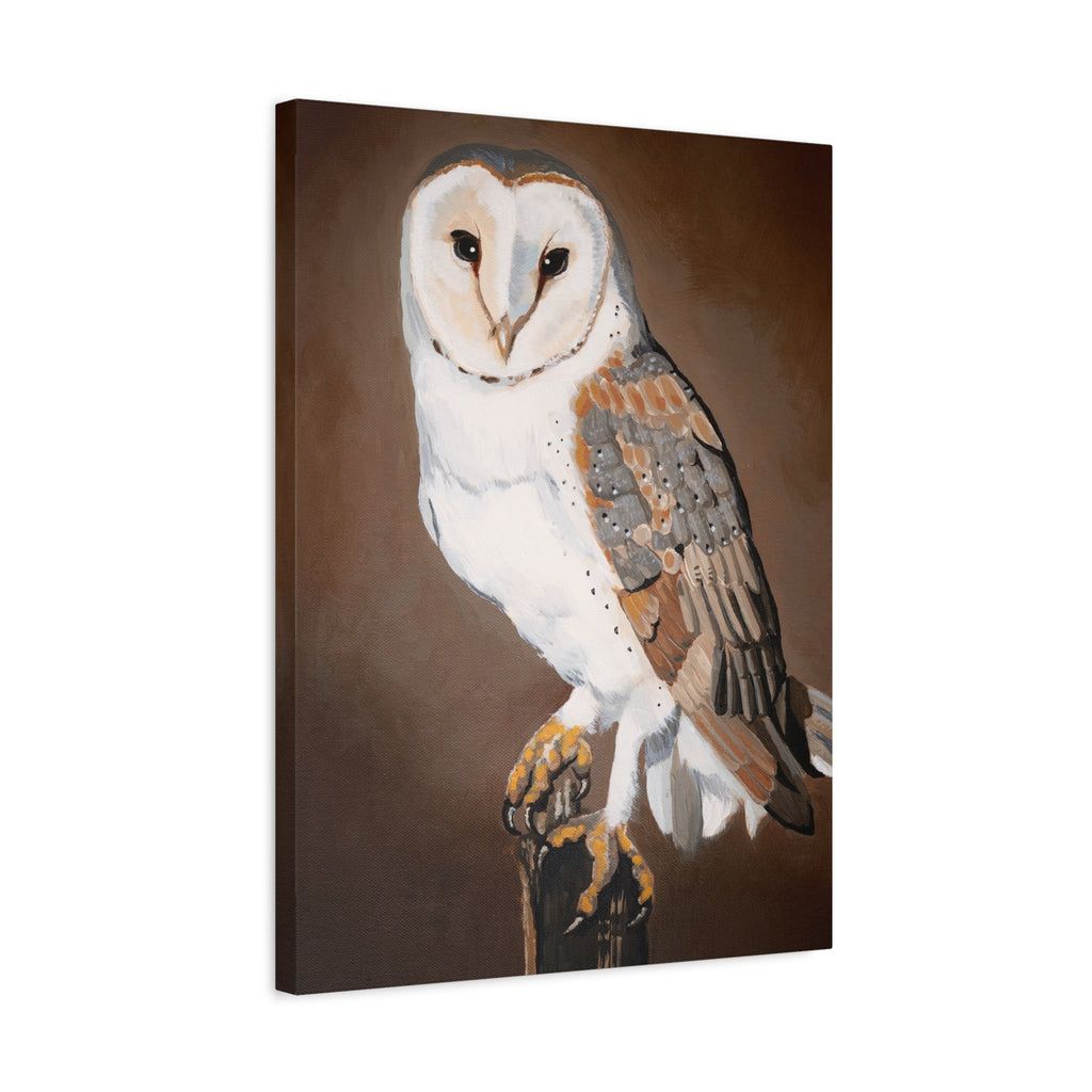 Barn Owl Matte Canvas Wall Art — Stretched Wildlife Painting