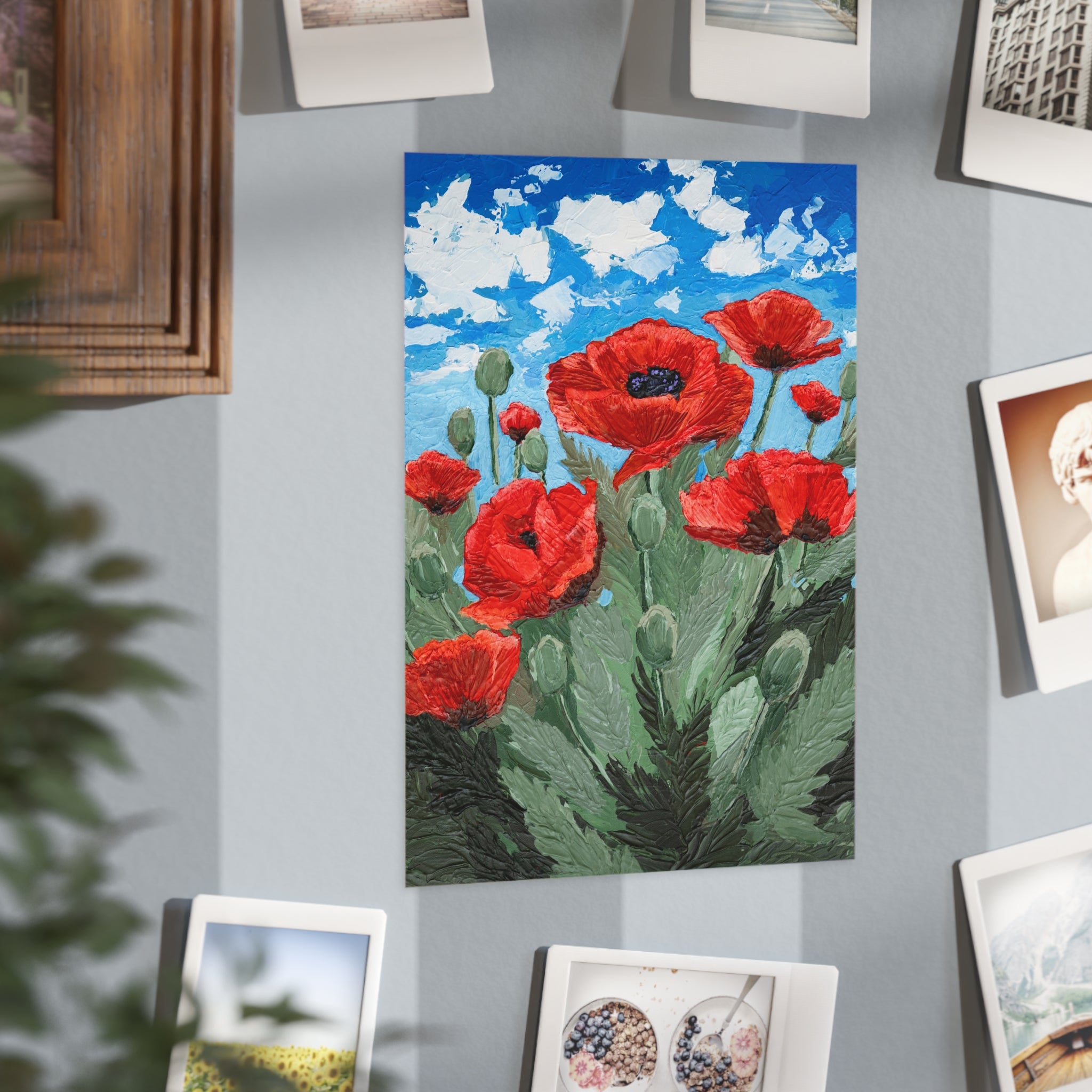 Poppy Field Art Print 5x7 and 8x10" — Vibrant Red Poppies Unframed Wall Art