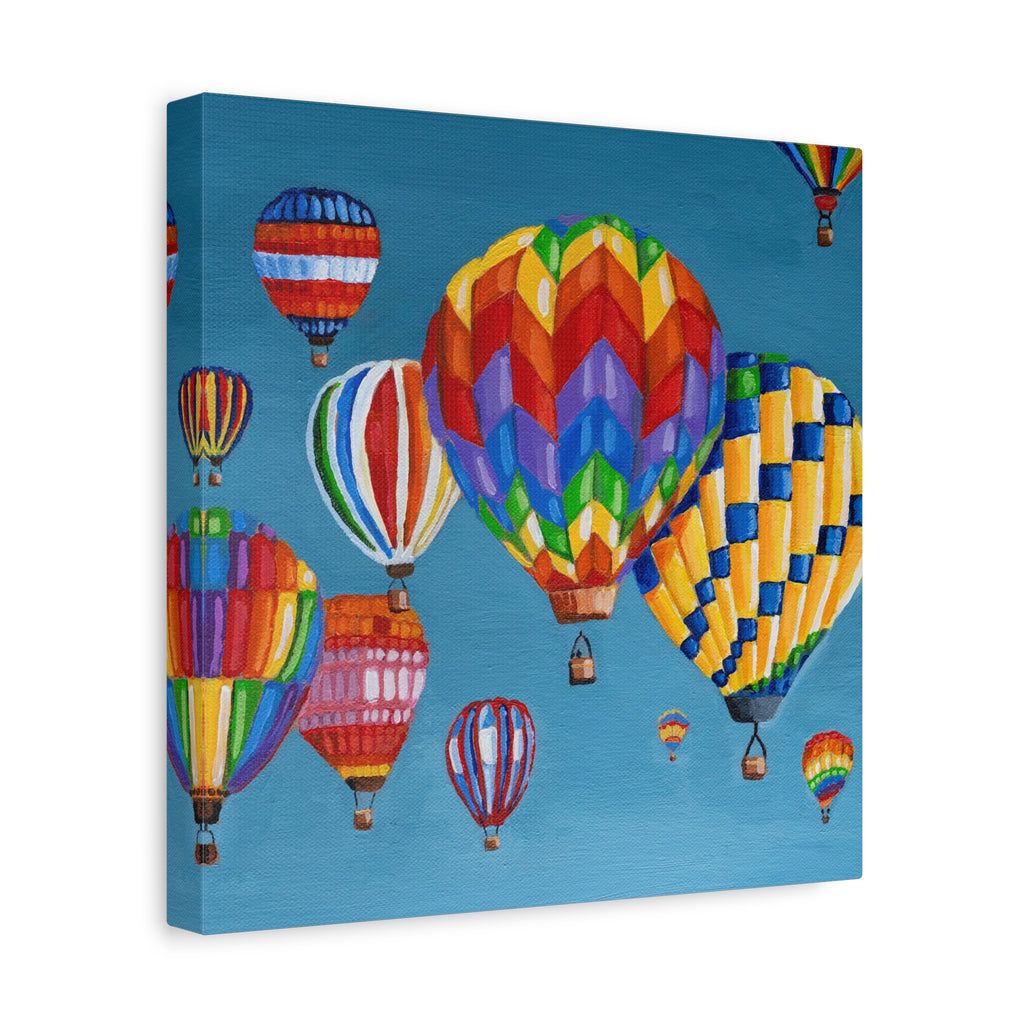 Hot Air Balloons Matte Canvas Print — Colorful Sky Wall Art, Stretched 1.25"