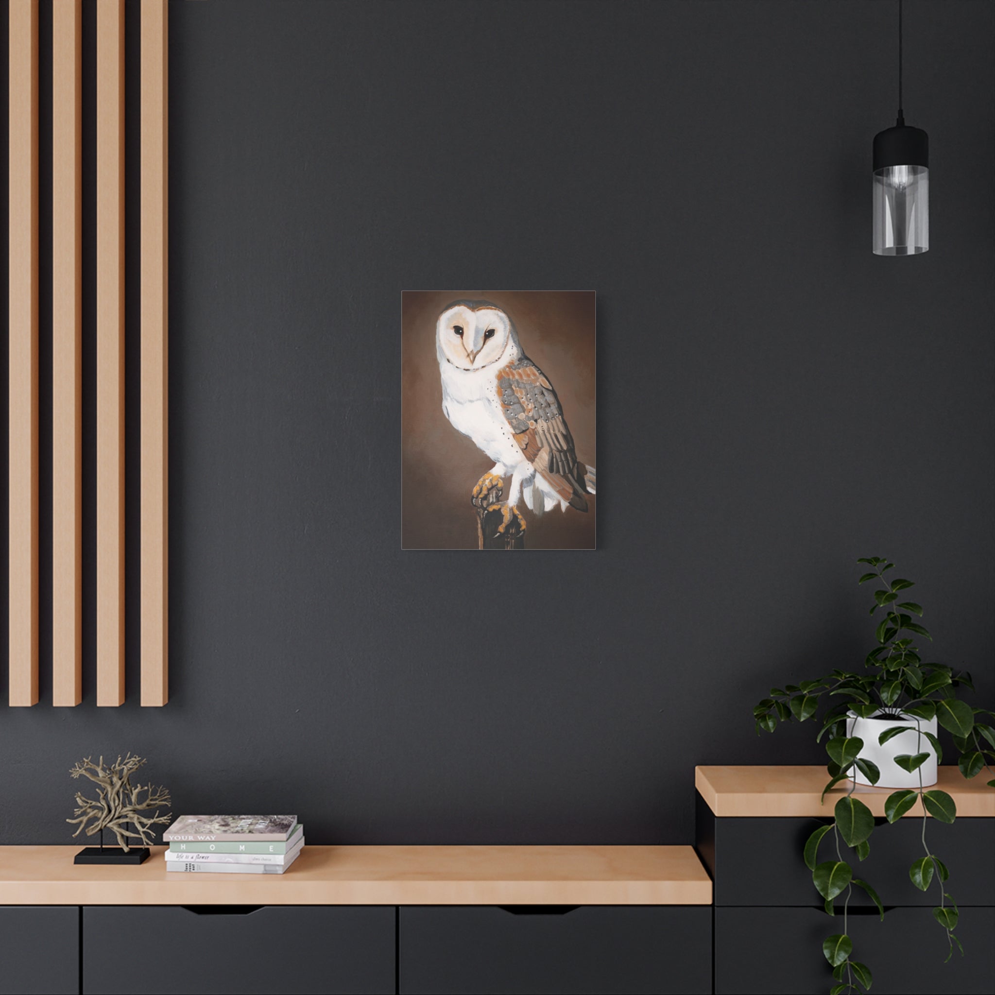 Barn Owl Matte Canvas Wall Art — Stretched Wildlife Painting