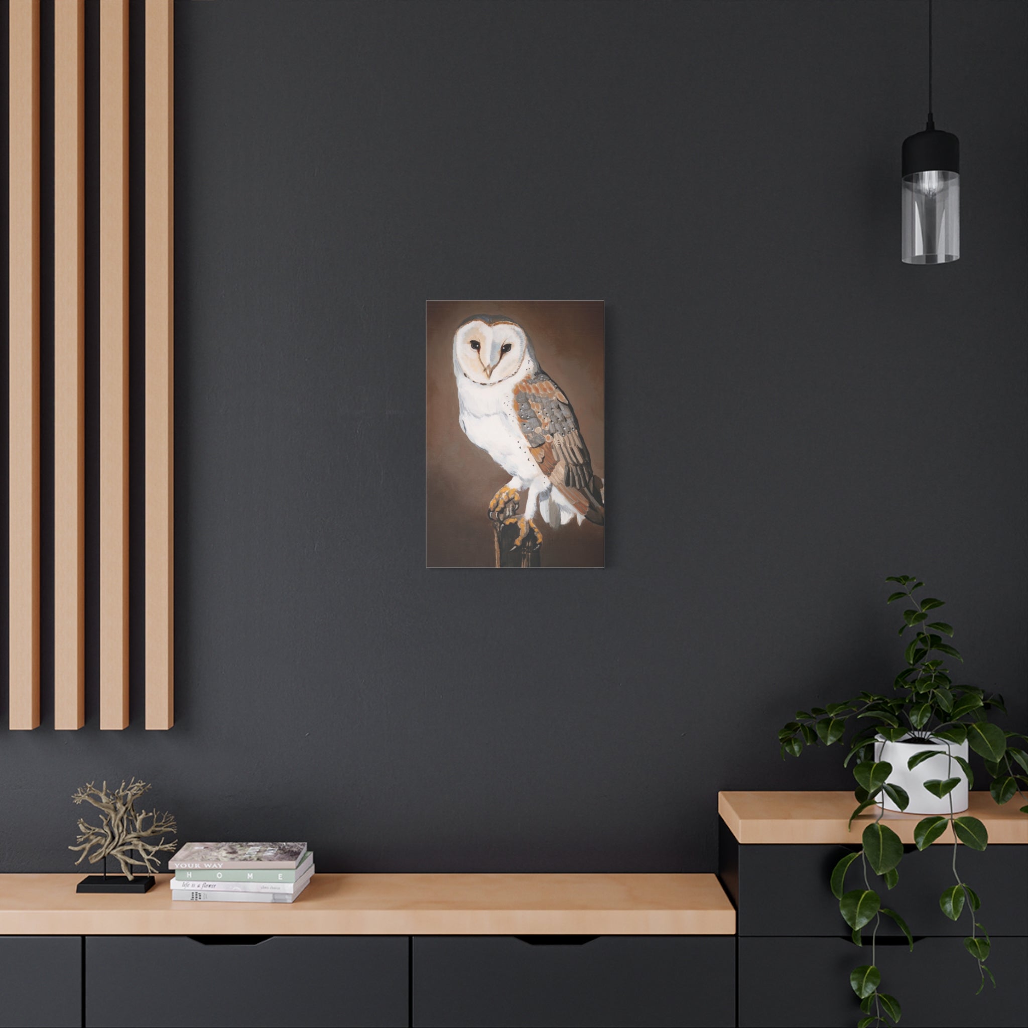 Barn Owl Matte Canvas Wall Art — Stretched Wildlife Painting