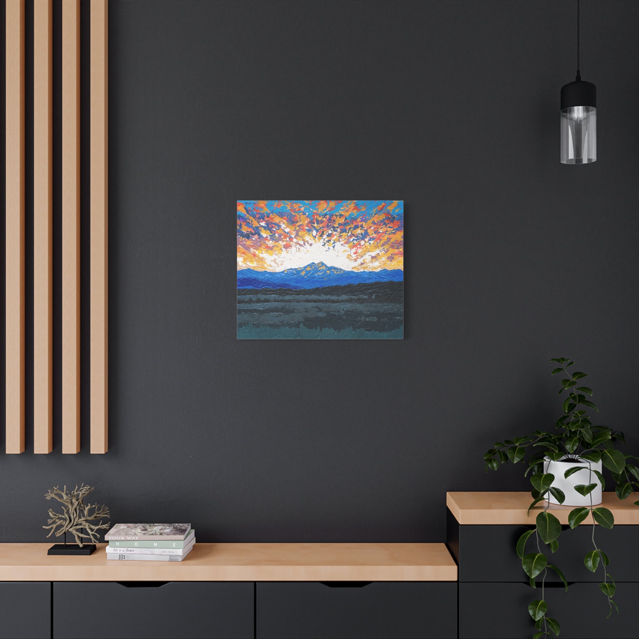 Colorado Sunset Mountain Landscape Matte Canvas Print