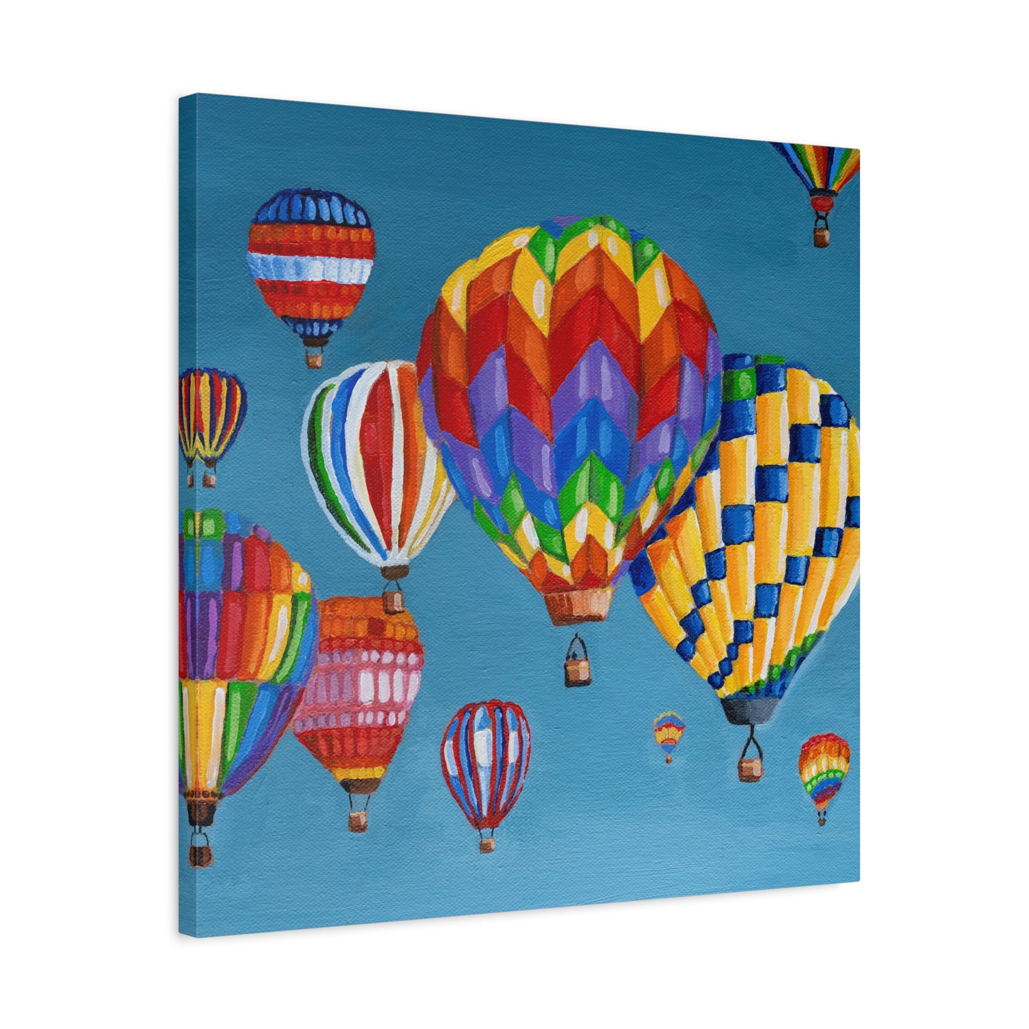 Hot Air Balloons Matte Canvas Print — Colorful Sky Wall Art, Stretched 1.25"