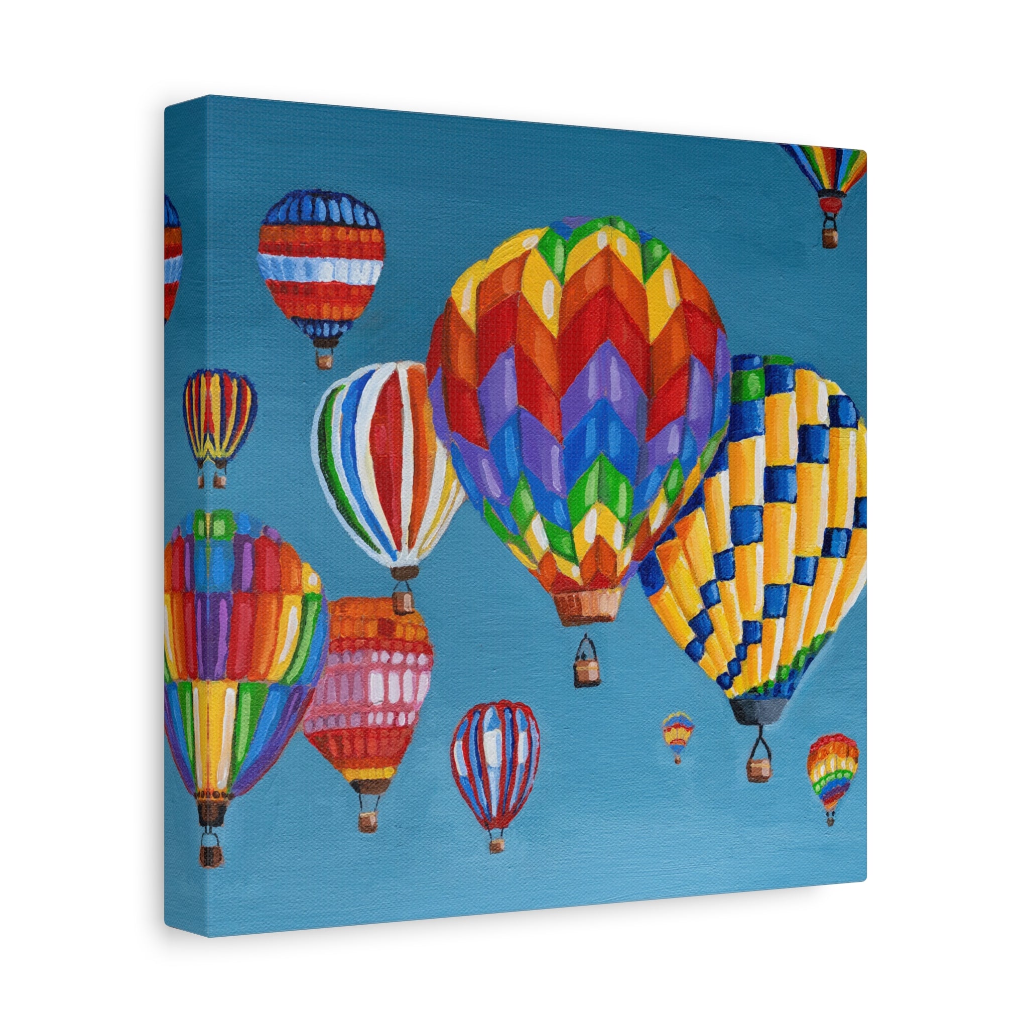 Hot Air Balloons Matte Canvas Print — Colorful Sky Wall Art, Stretched 1.25"