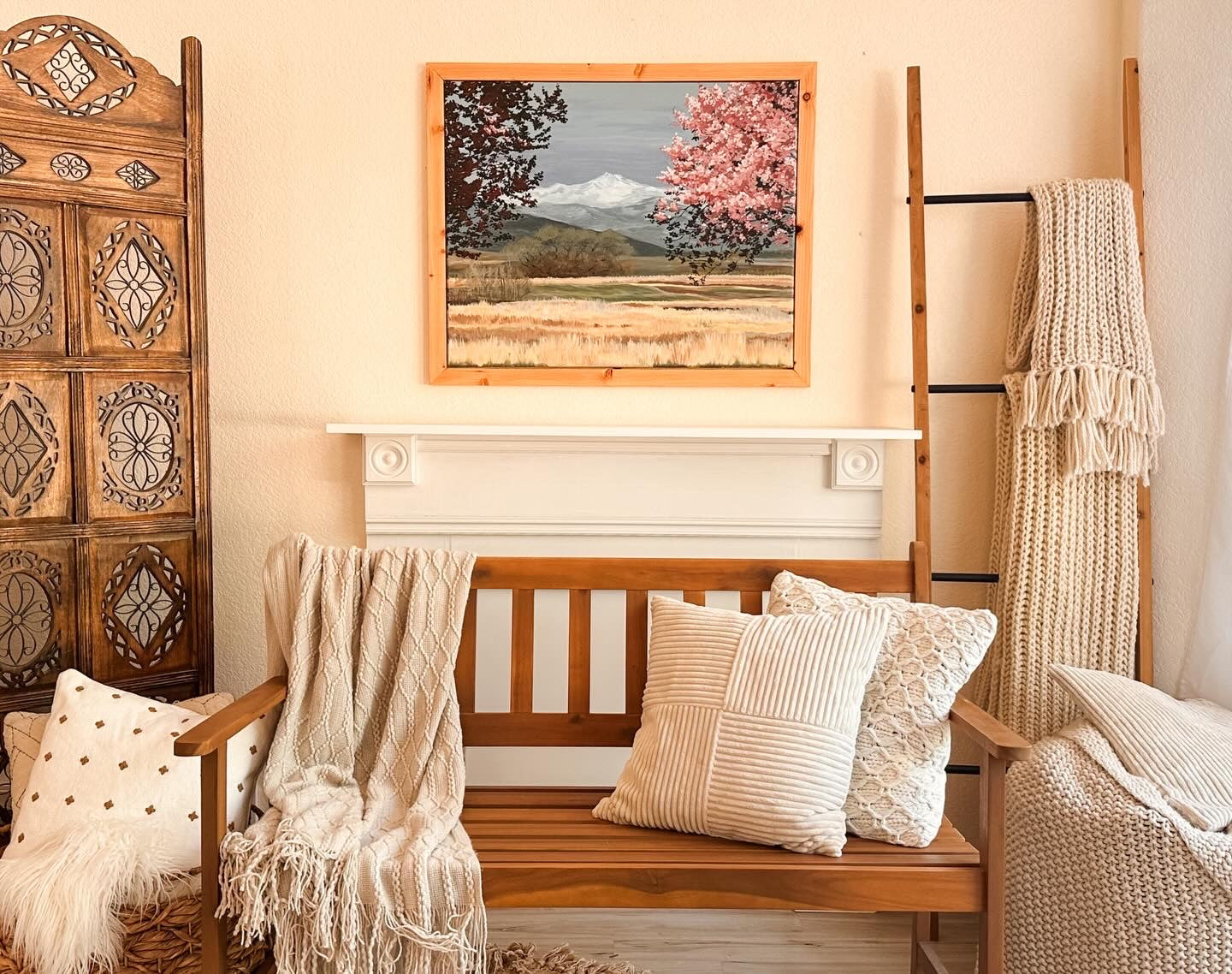 Spring on the Front Range - Acrylic on Canvas in Pine Frame, 27"x32"