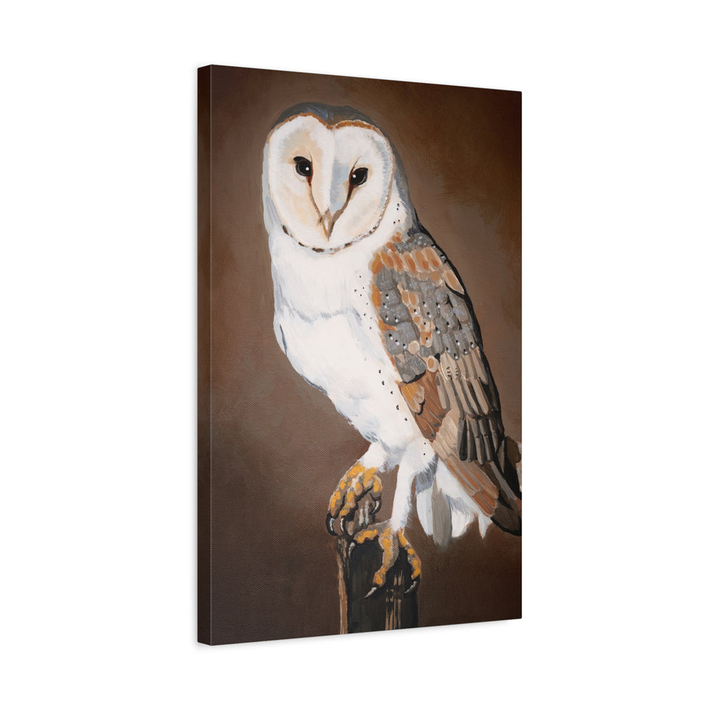 Barn Owl Matte Canvas Wall Art — Stretched Wildlife Painting