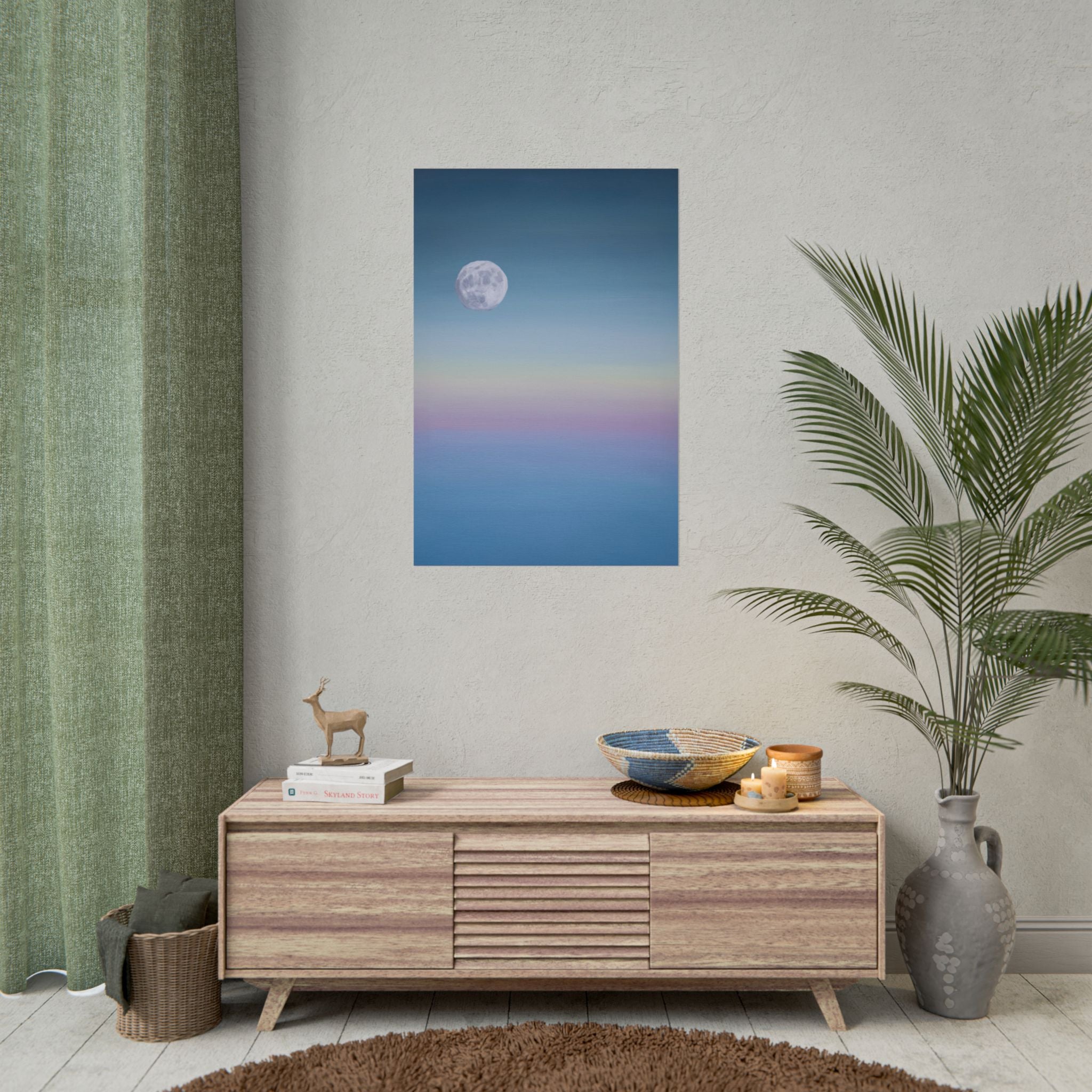 Moonlit Gradient Poster — Serene Pastel Sky Wall Art (Rolled Poster)