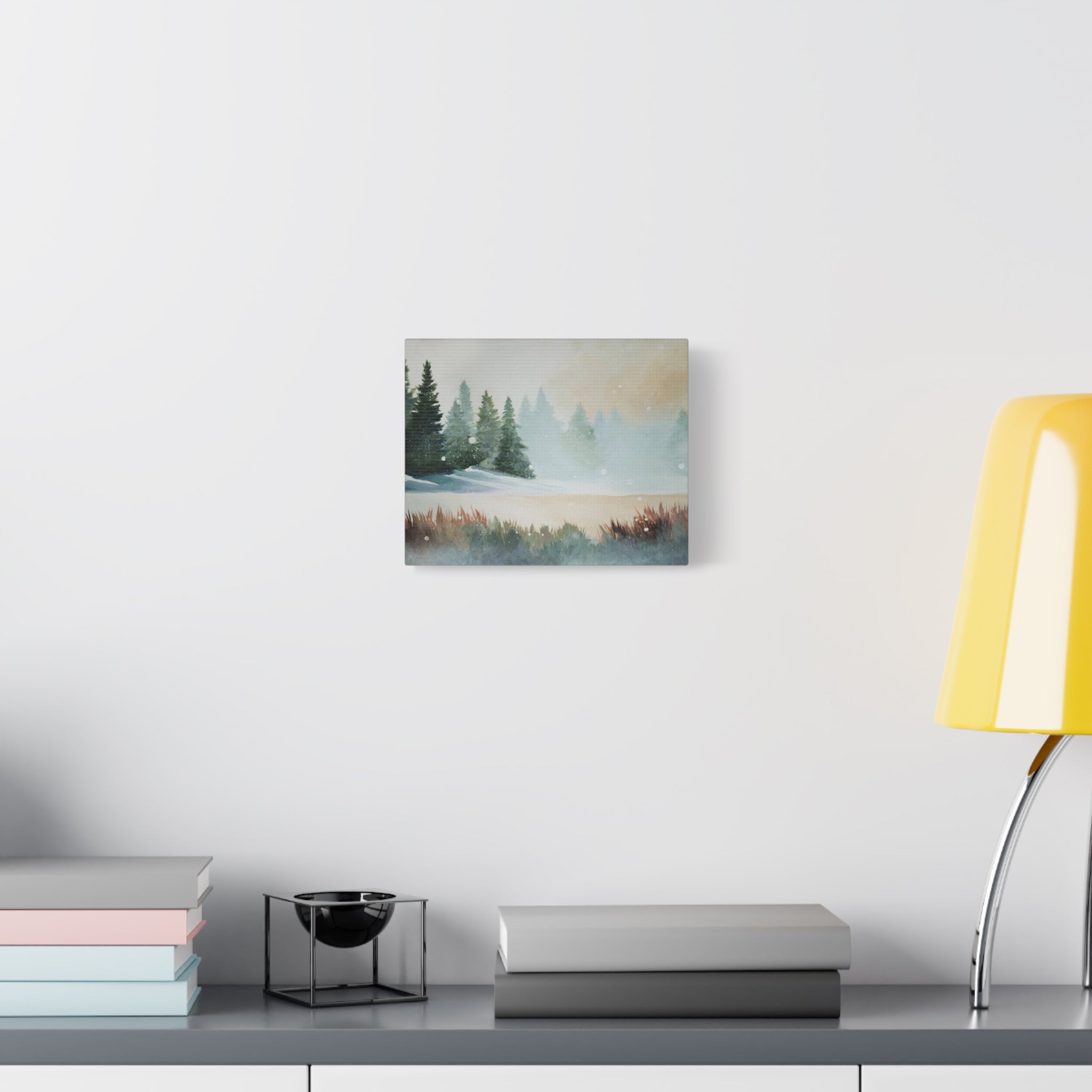 Winter Pines Landscape Canvas – Matte Stretched Wall Art