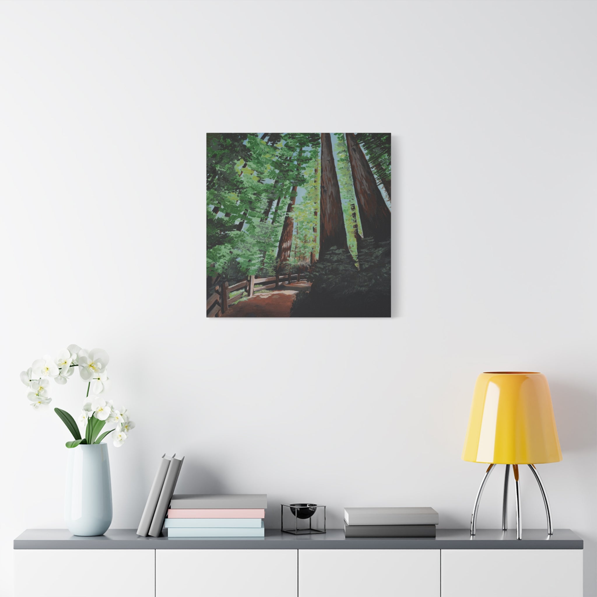 Redwood Forest Painting Canvas Print — Stretched Matte Wall Art