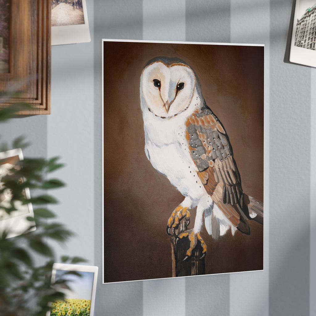 Barn Owl Art Print 8x10" — Realistic Wildlife Wall Decor (Unframed)
