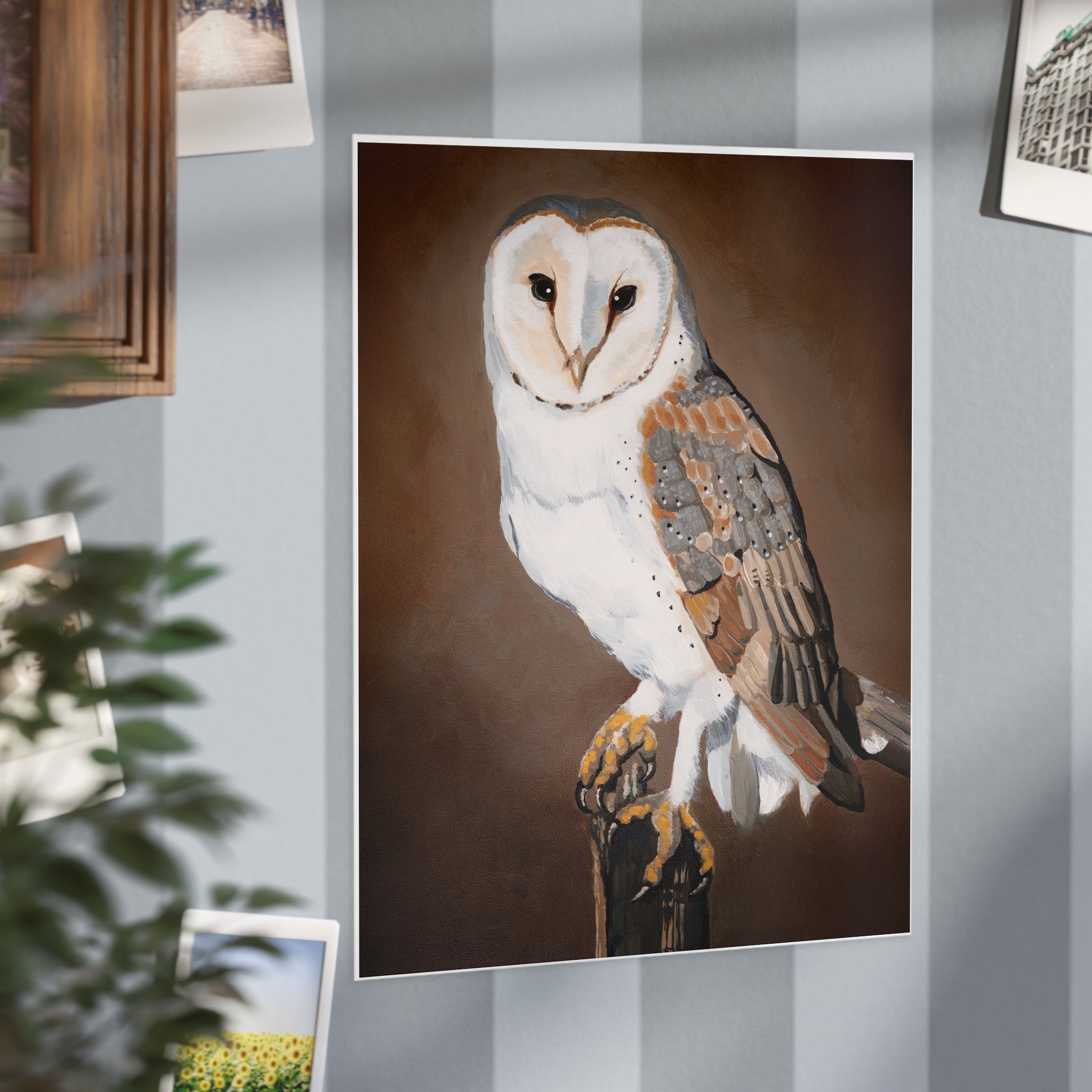 Barn Owl Art Print 8x10" — Realistic Wildlife Wall Decor (Unframed)
