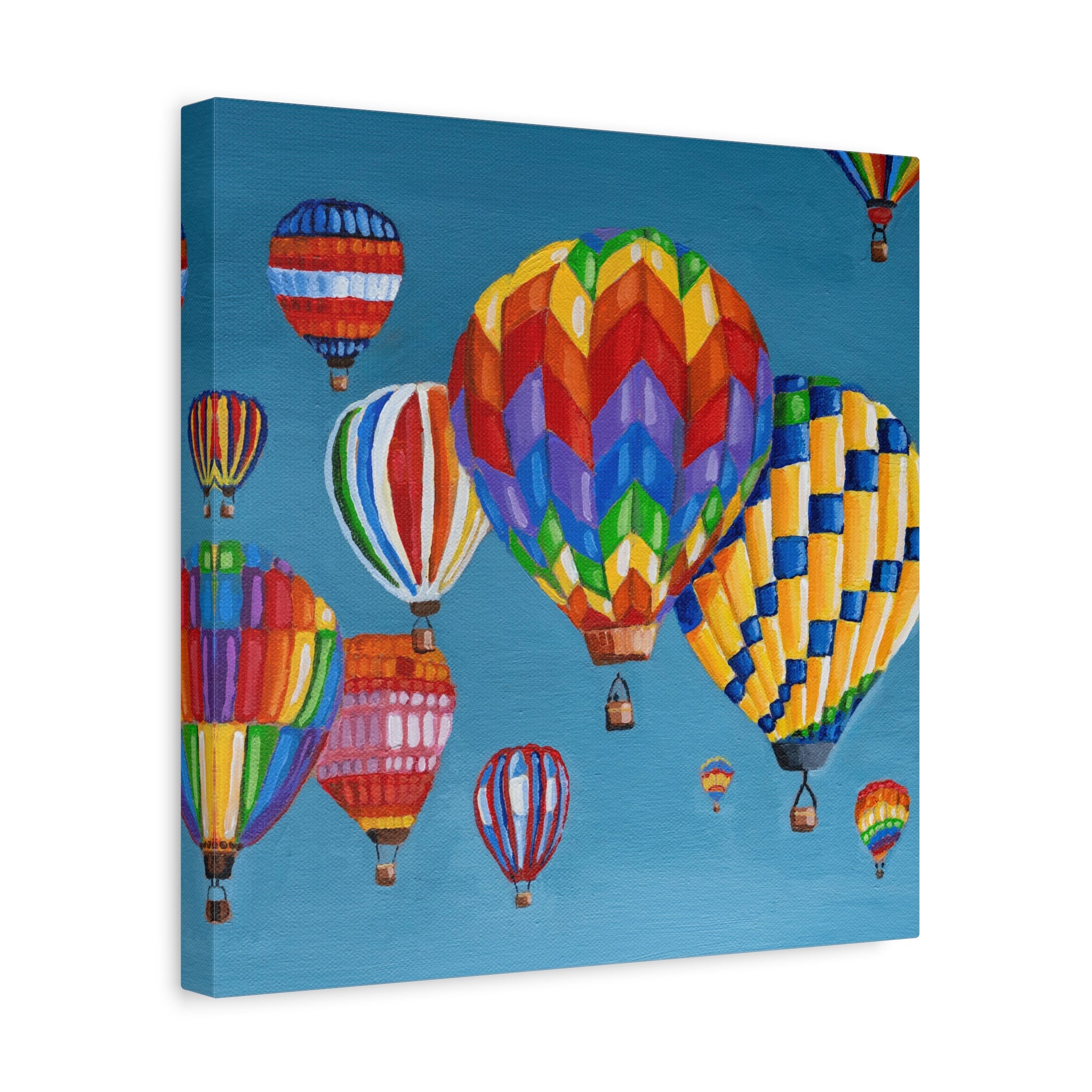 Hot Air Balloons Matte Canvas Print — Colorful Sky Wall Art, Stretched 1.25"