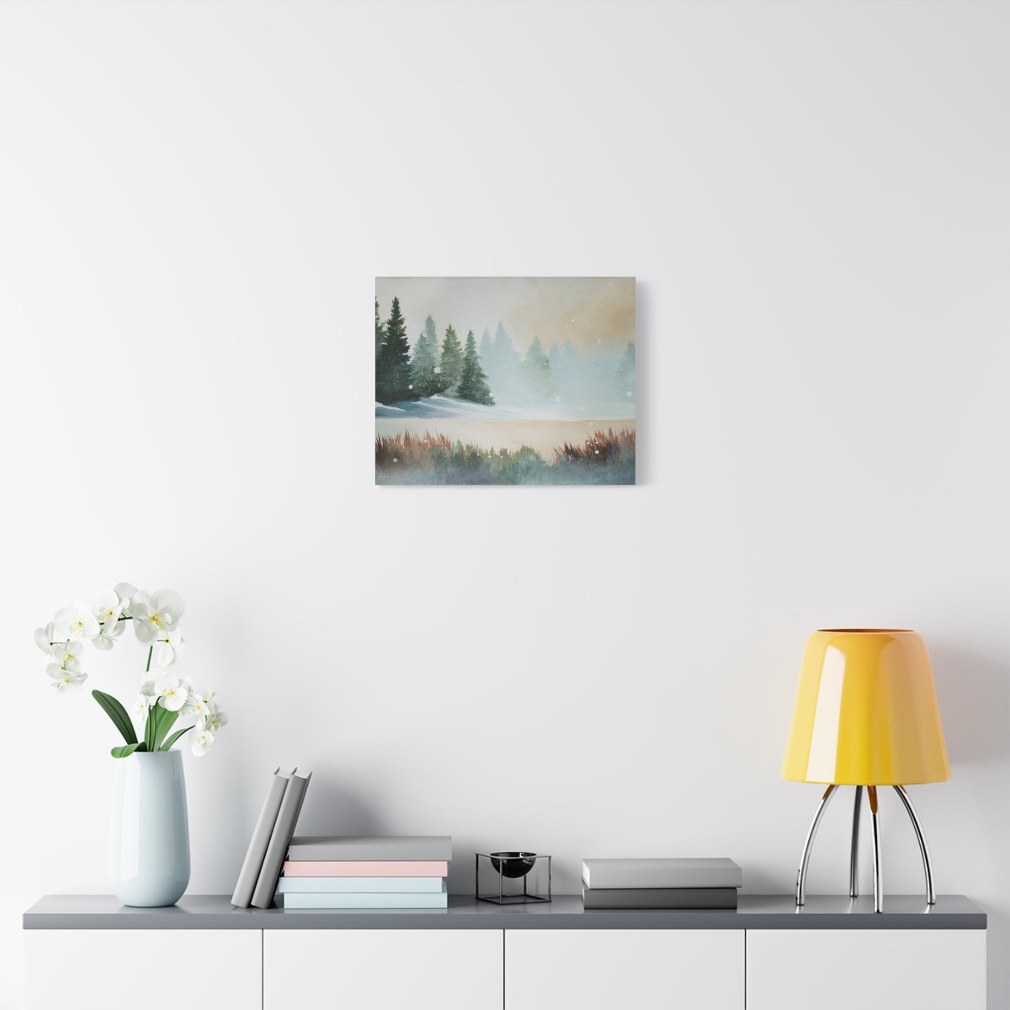 Winter Pines Landscape Canvas – Matte Stretched Wall Art