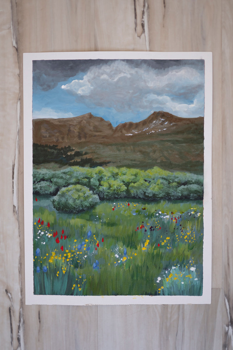 9x12 Original Painting - Sawtooth Ridge