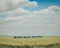 Blue Angus 16x20" Wyoming Oil Painting in Reclaimed Redwood Frame