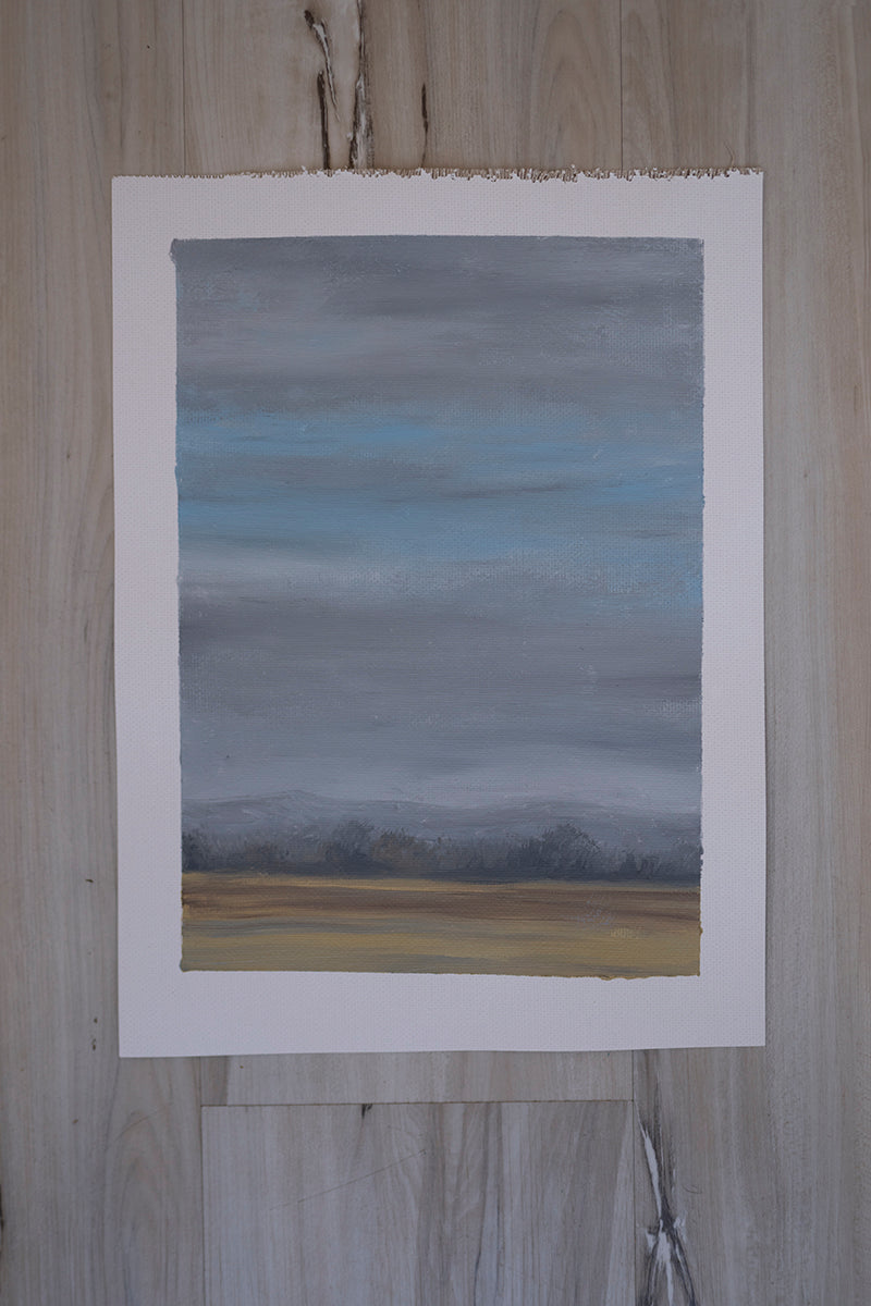 9x12 Original Painting - Cloudy Day