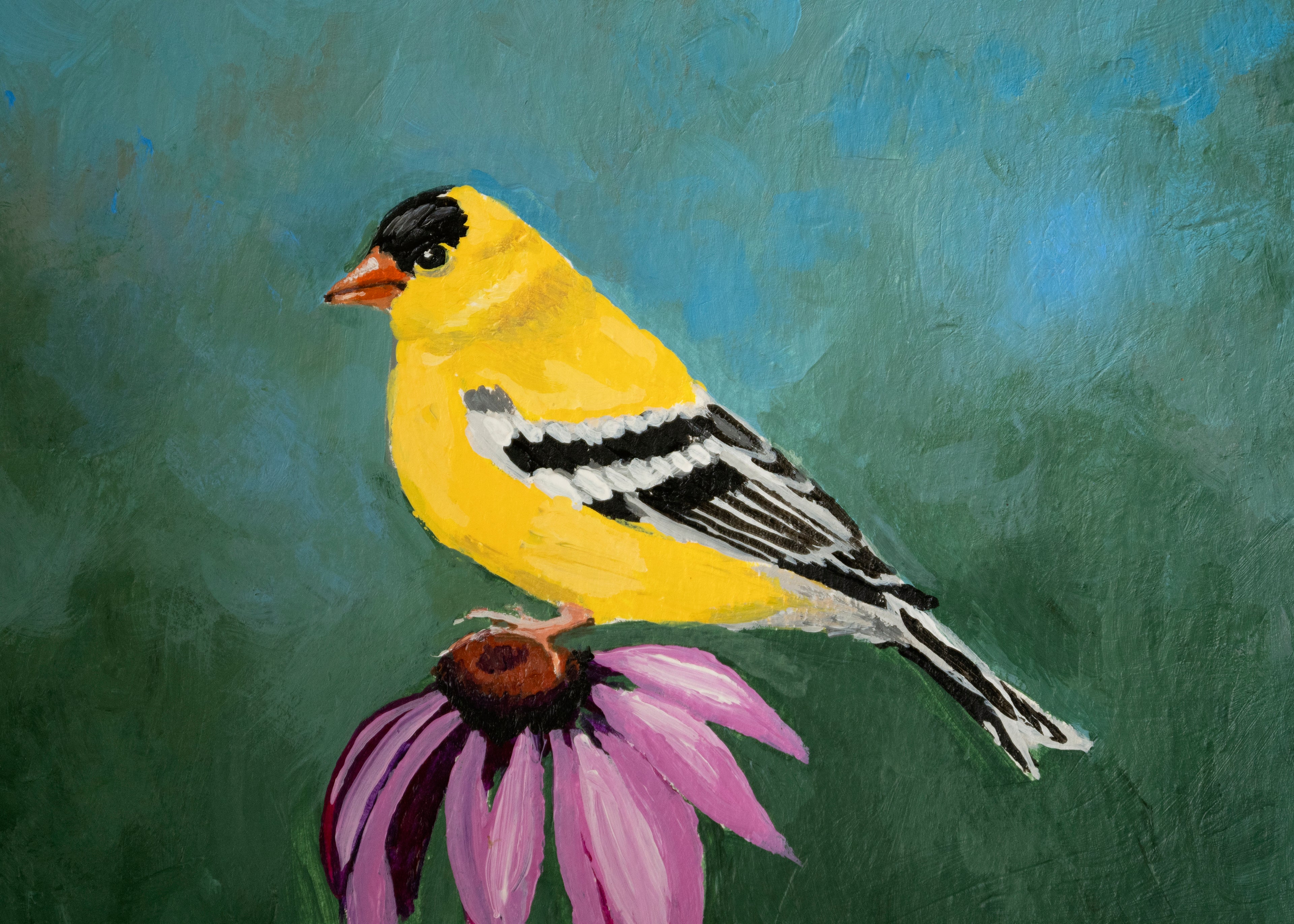 American Goldfinch 5x7 Original Acrylic Painting