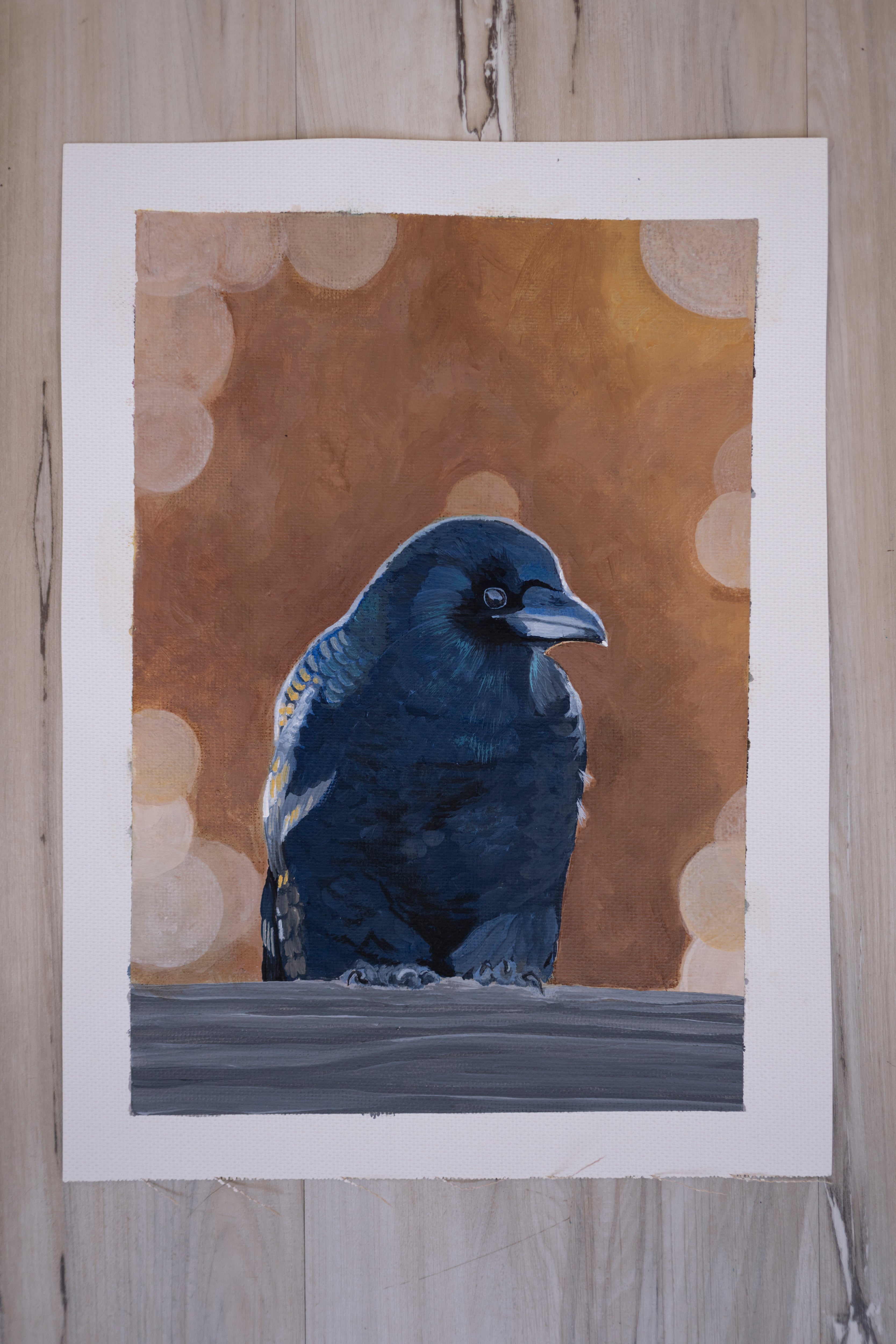 9x12 Original Painting - The Crow