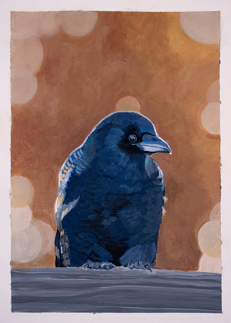 9x12 Original Painting - The Crow