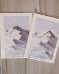 5x7 Original Painting - Peaks