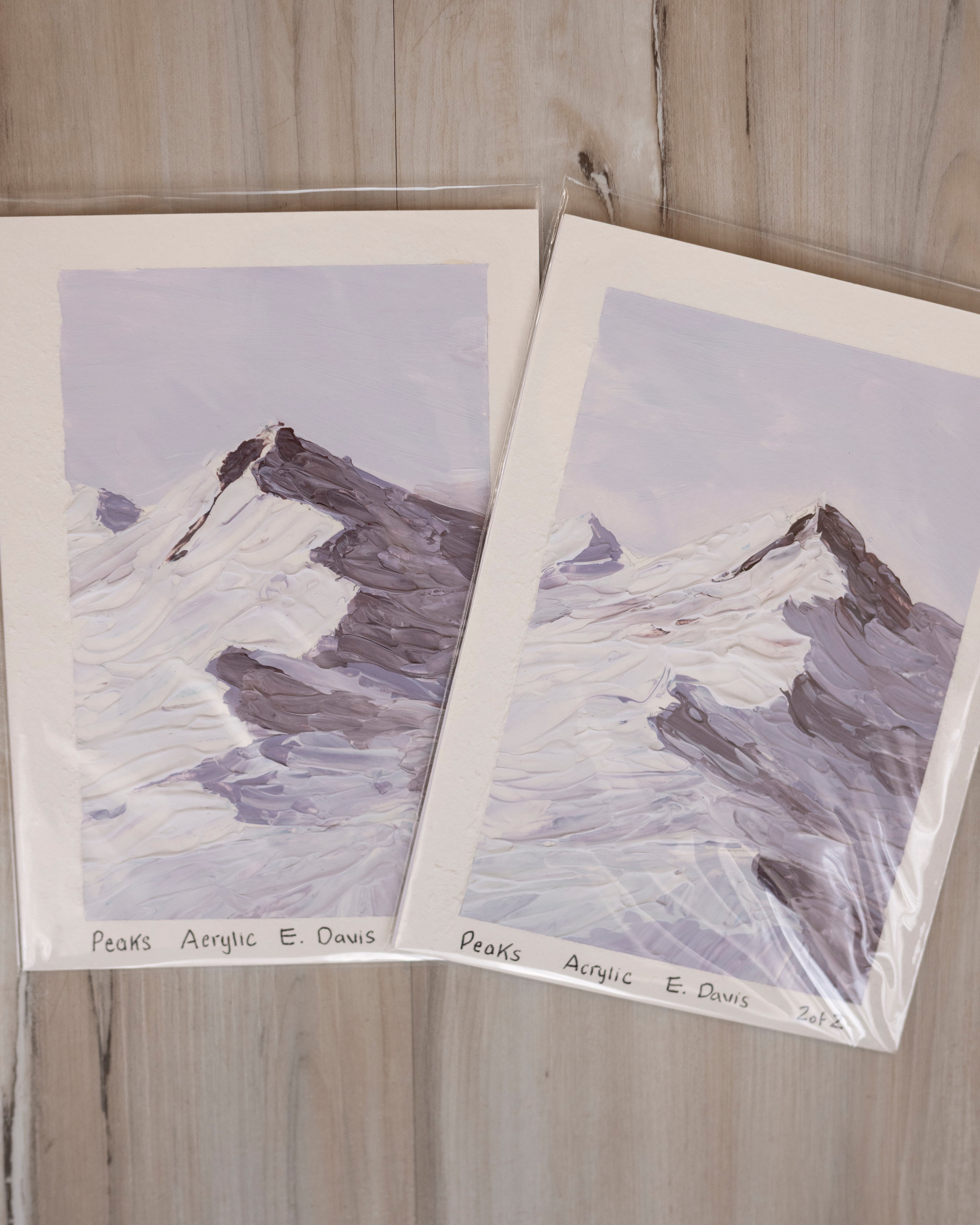 5x7 Original Painting - Peaks