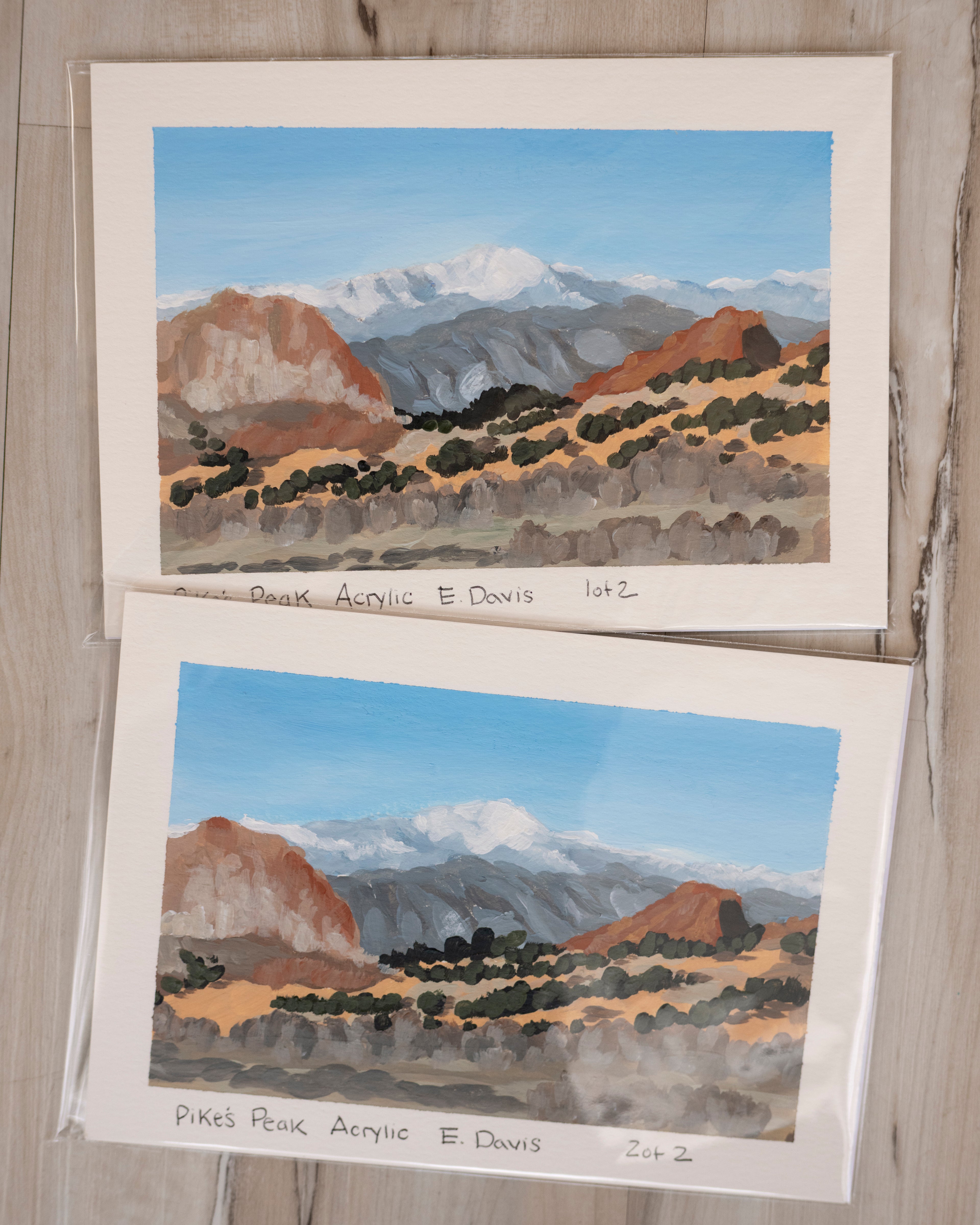 5x7 Original Painting - Pike's Peak