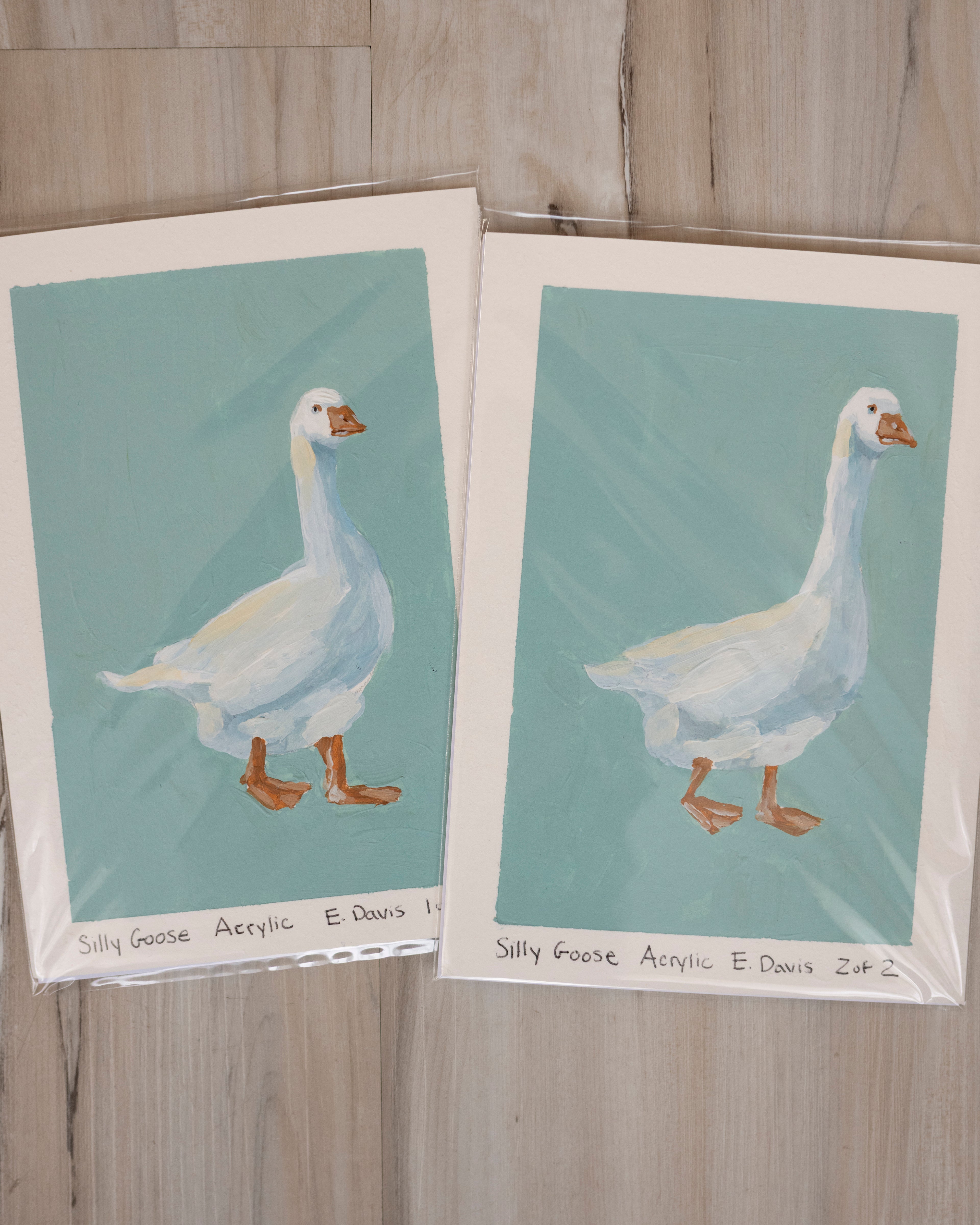 5x7 Original Painting - Silly Goose
