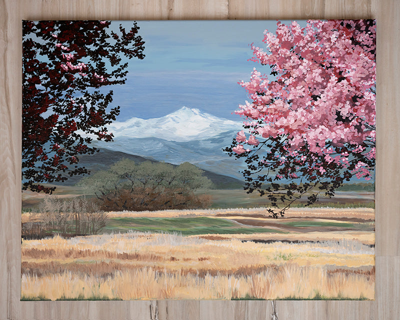 Spring on the Front Range - Acrylic on Canvas in Pine Frame, 27"x32"