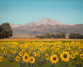 Sunflowers | Original Colorado Landscape Oil Painting | Longs Peak & Sunflower Field